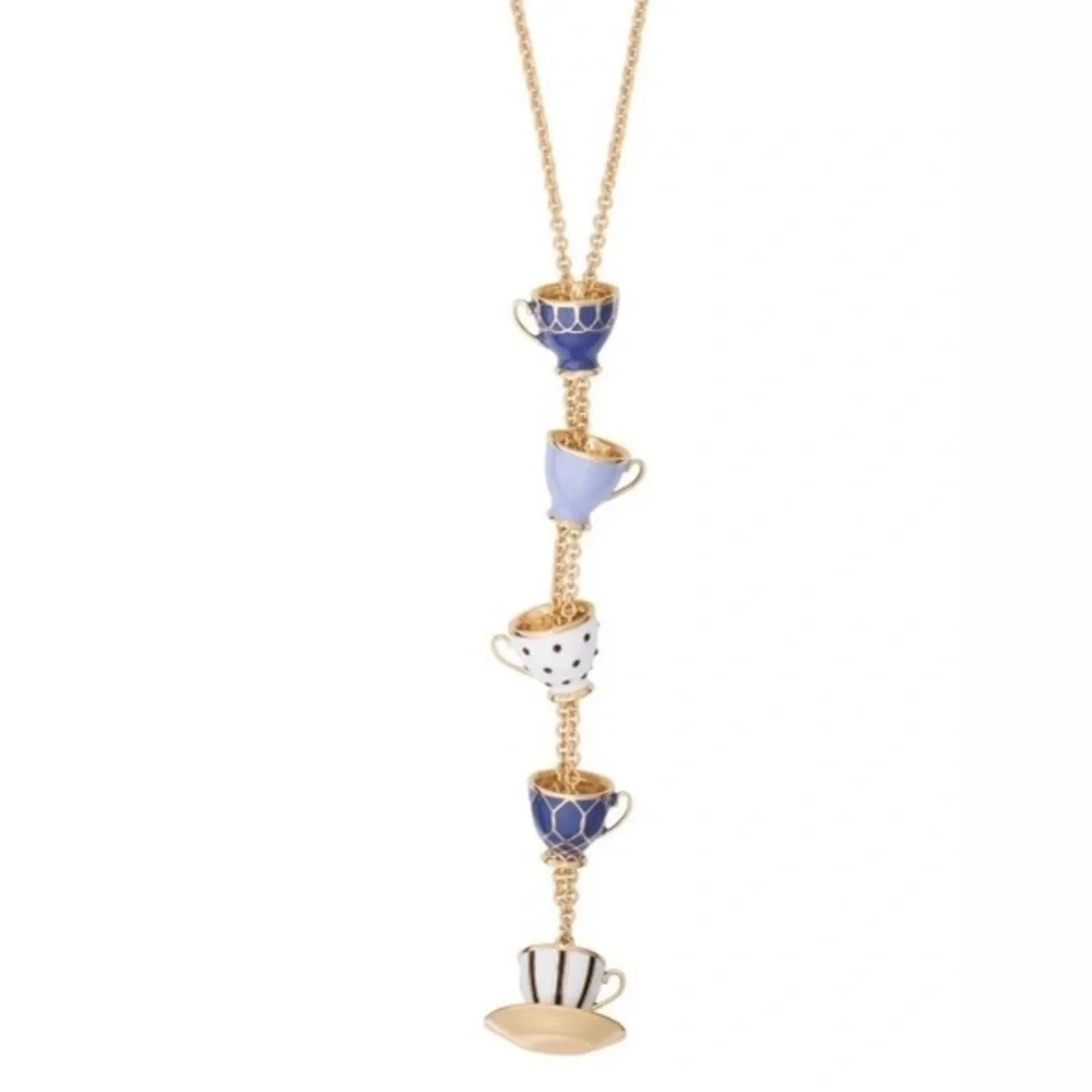 Kate Spade Authentic Tea Time Stacked Cups Necklace